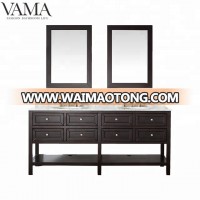 VAMA 72 inch espresso color solid wood bathroom furniture vanity combo 704072