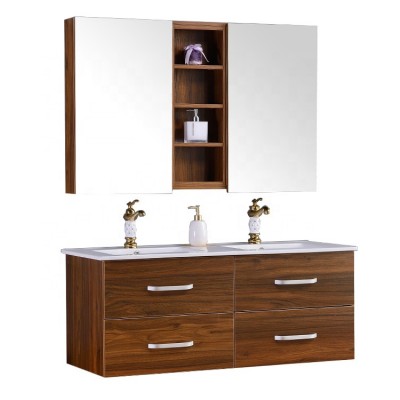 Double Sink Solid Wood Bathroom Vanity Luxury Modern Bath Cabinets